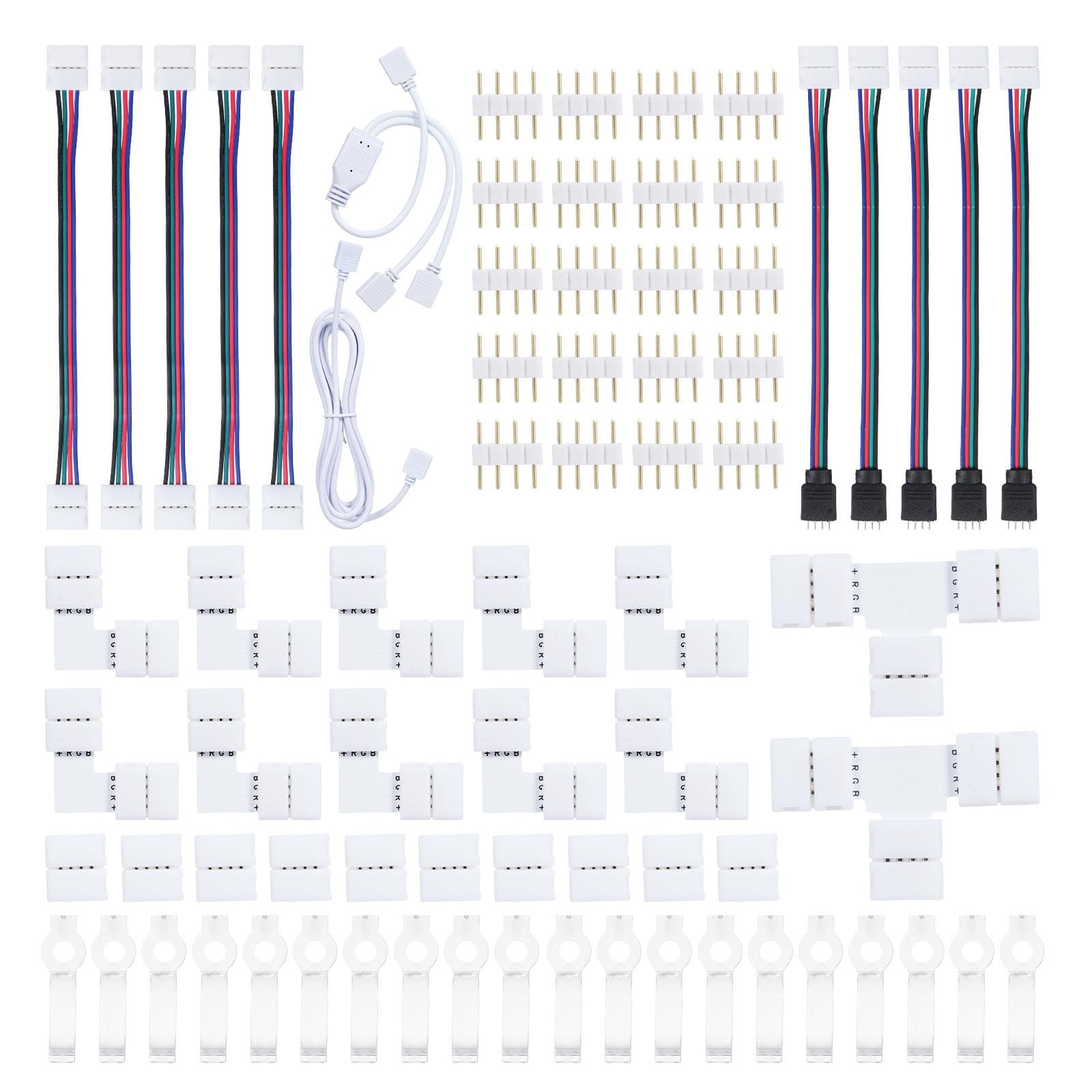 4 Pin LED Strip Connector Kit for 5050 LED Light Strip for DIY Lighting Project white