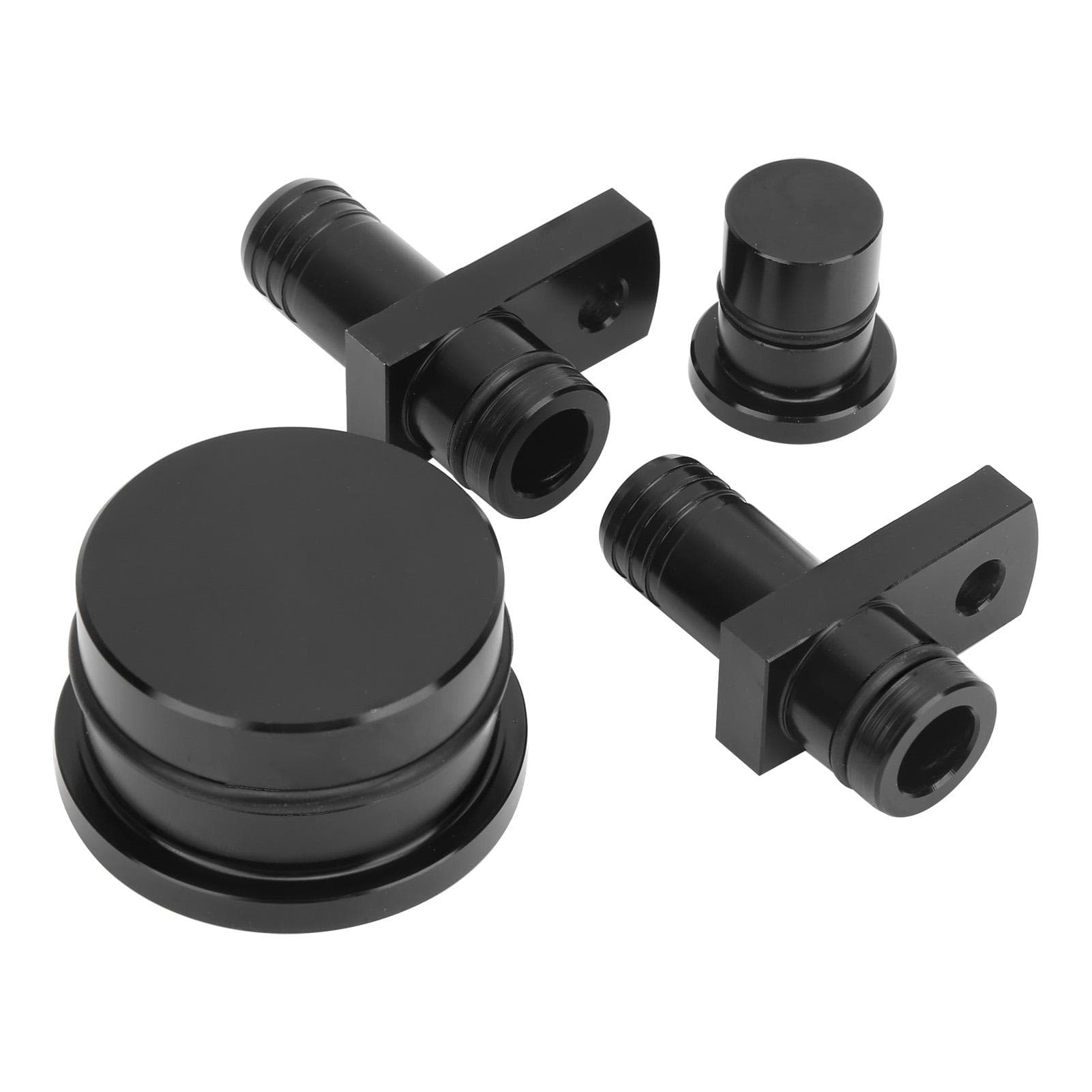 PCV Reroute Fitting with Reroute Port Plug and Resonator Plug Fit for GM Duramax 6.6L black