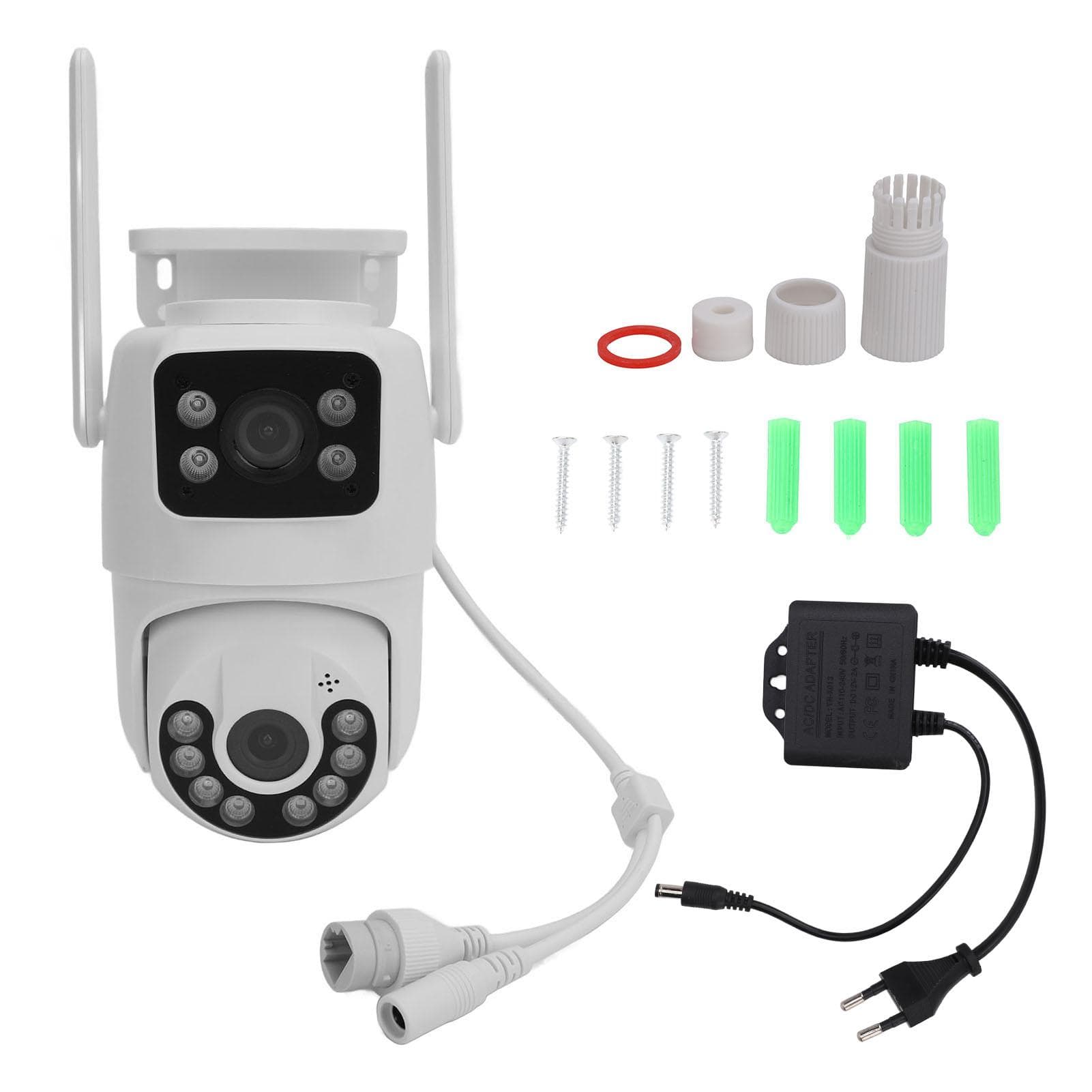 Dual Lens Camera Wireless 2 Way Intercom Night Vision Rotating Waterproof BT 2.4G Wifi Security