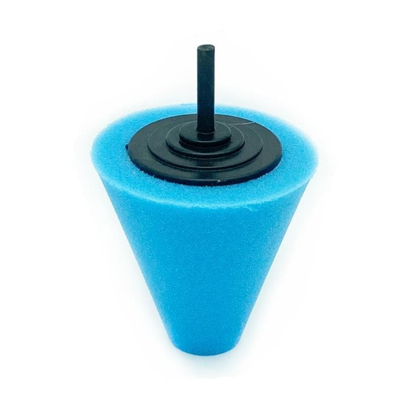 1Pcs Sponge Polishing Wheel Cone Of  Automotive Wheels Used For Electric Drill With Handle Screw Grinding Head blue