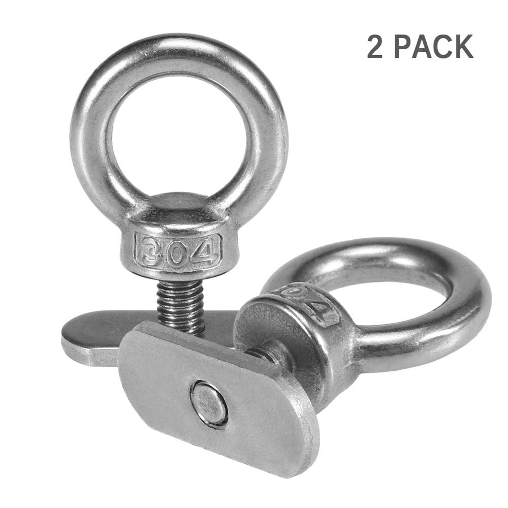 2 Pack Kayak Track Mount Tie Down Eyelet for Bungee Cord Rope silver
