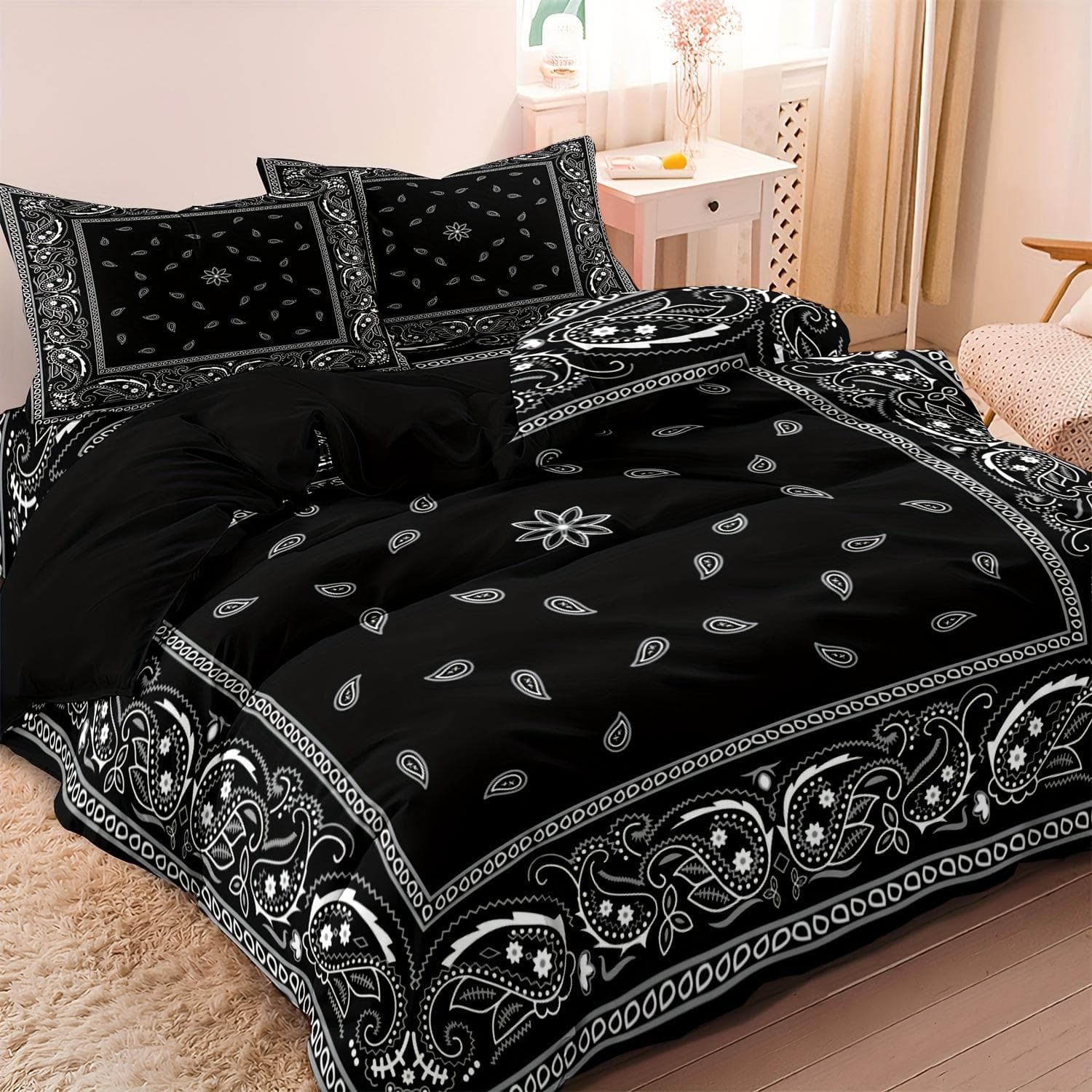 2/3pcs Bohemian Style Duvet Cover Set 3D Printed Paisley Mandala Floral Duvet Cover Set - Soft Comfortable Breathable Bedding AU King 245x210cm