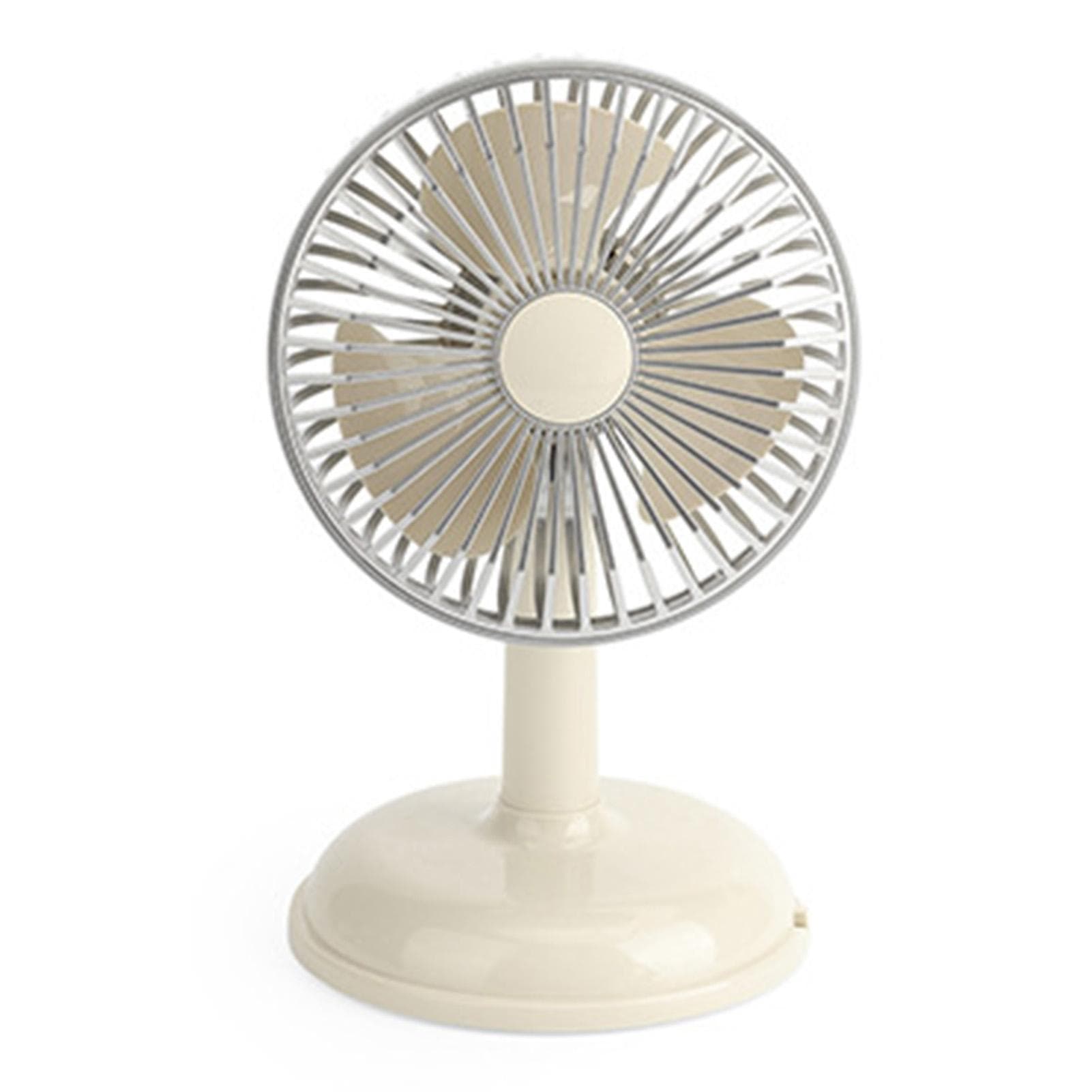 Small Electric Fan Simple Portable Vintage Pure Color USB Charging Little Fan for Summer Light light yellow