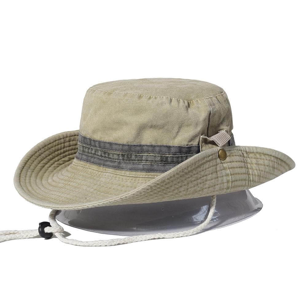 Fishing Hiking Sun Hat Men Women Boonie Hat Wide Brim Bucket Hat Outdoor Safari Summer Cap Cotton Bucket Hat 56-58cm khaki