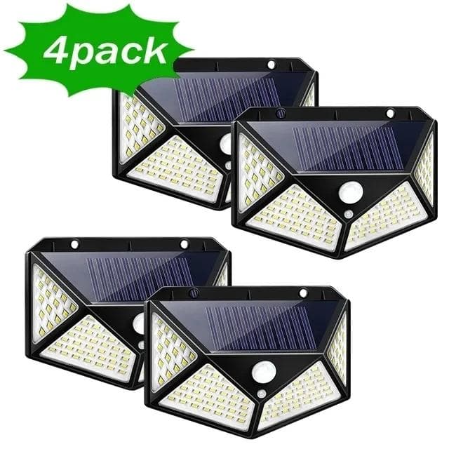 1/2/4PCS 100 LED Solar Power Wall Light With Motion Sensor Outdoor Waterproof Garden Courtyard Decoration Security Wall Lamp 4PCS