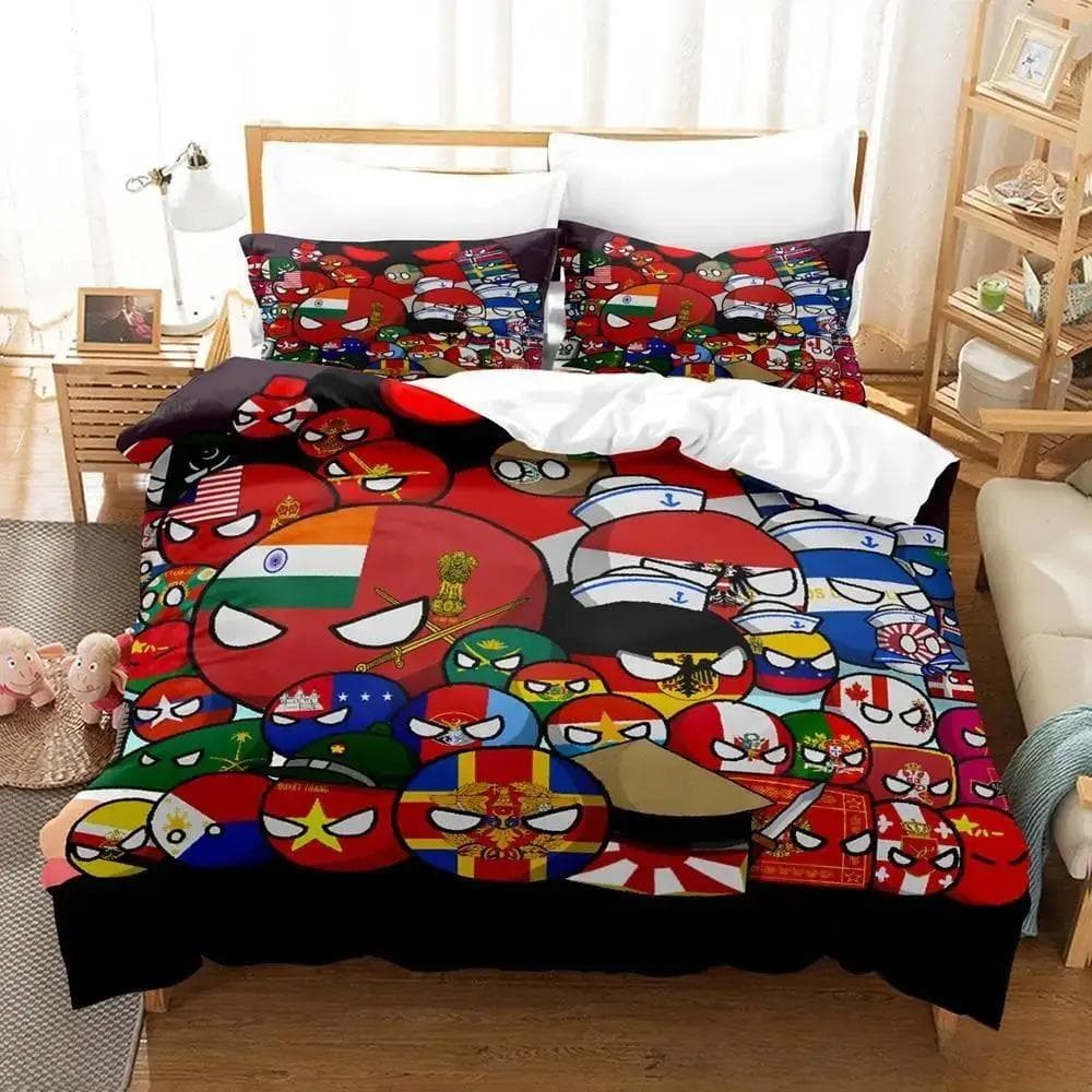 New Countryball Polandballs Bedding Set Single Twin Full Queen King Size Bed Set Aldult Kid Bedroom Duvet cover Sets 3D Anime 70x133cm 2pcs