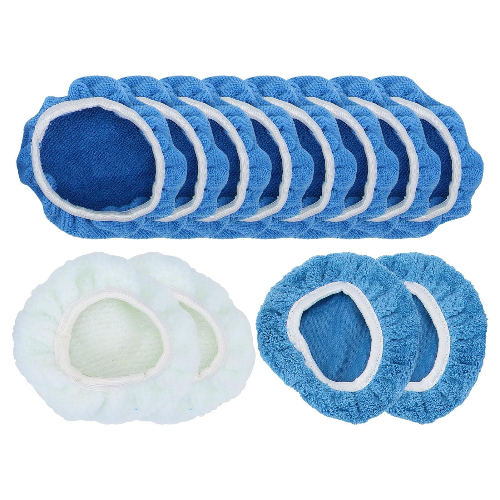 12 Pcs Polishing Bonnet Pads Fiber Buffer Pad Cover Waxers Bonnet Set for Car Polisher