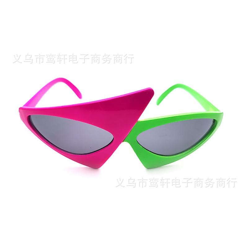 Fashion Christmas Triangle Oval Green Rose Contrast Color Roy Purdy Sunglasses Stage Hip Hop Party Glasses UV400 Party Supplies Pink&Green