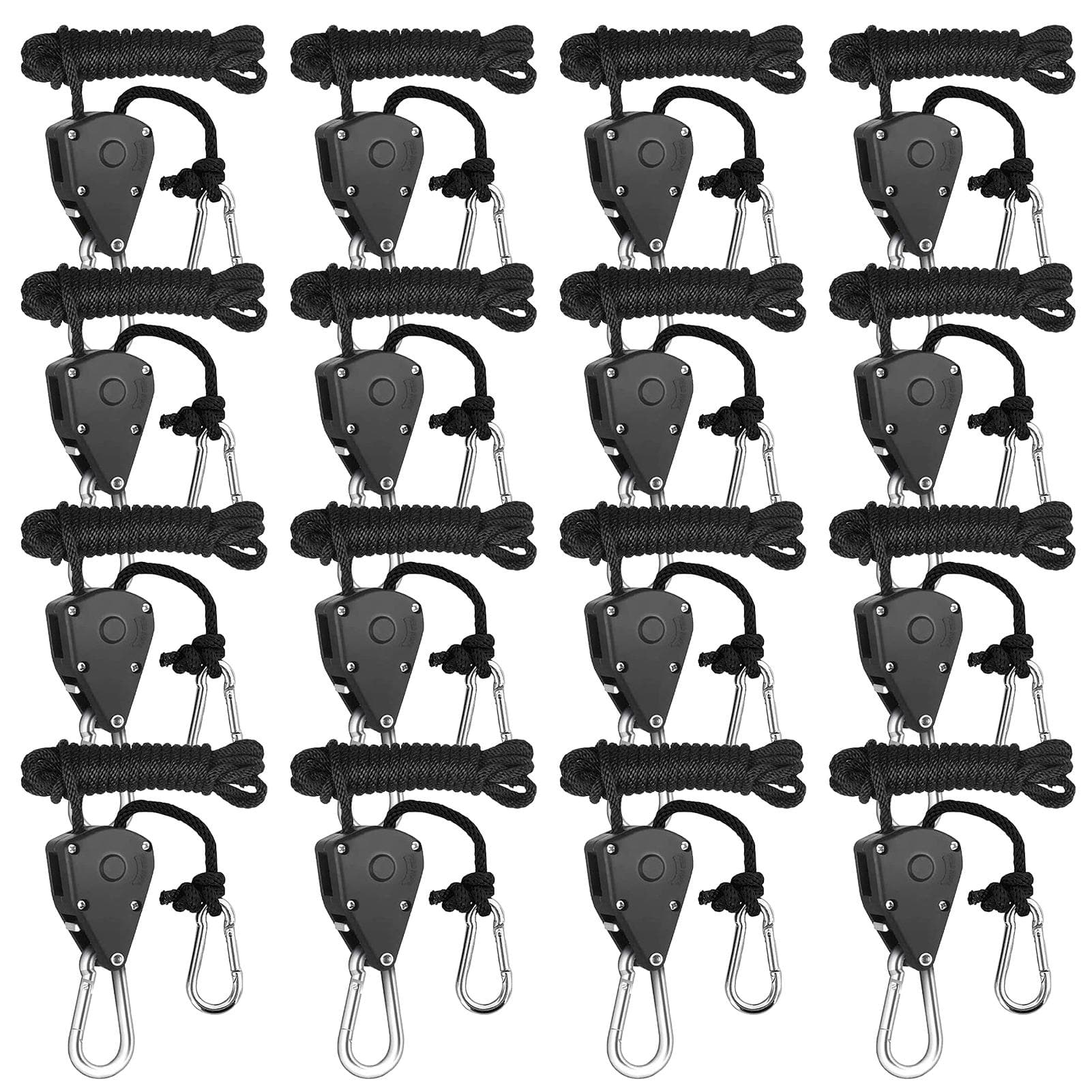 20pcs Pulley Ratchets Heavy Duty Rope Clip Hanger Adjustable Lifting Pulley Lanyard Hanger Kayak 16pcs