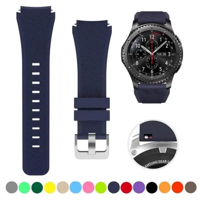 20mm 22mm Band For Samsung Galaxy Watch 3 4 5 6 46mm 42mm Gear S3/ Sport Active 2 Silicone Bracelet For Huawei GT 4 3 2/2e Strap 22mm dark blue