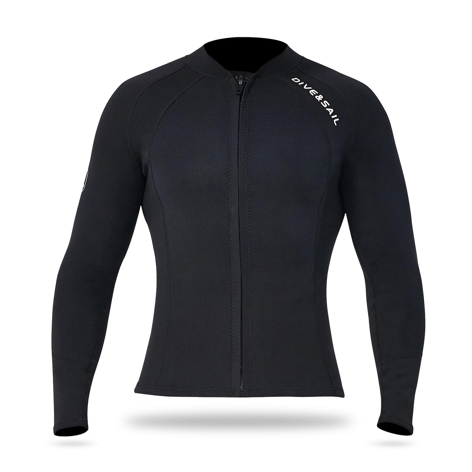 2mm Neoprene Men Diving Top with Front Zipper Wetsuits Jacket Long Sleeves Wetsuit Top 3XL