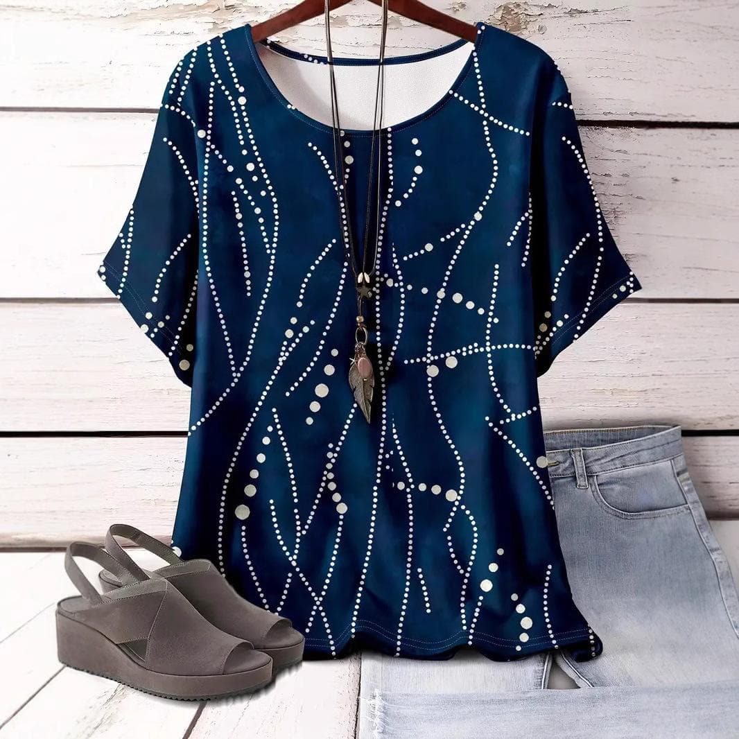 XL-7XL Plus Size Women's Personalized Printed Round Neck Top Female T-shirt 3XL