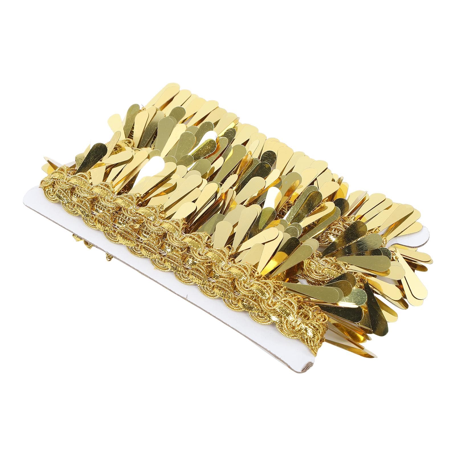 Waist Chain Gold Metal Applique Glitter Elastic Sequin Water Drop Shape Accessory