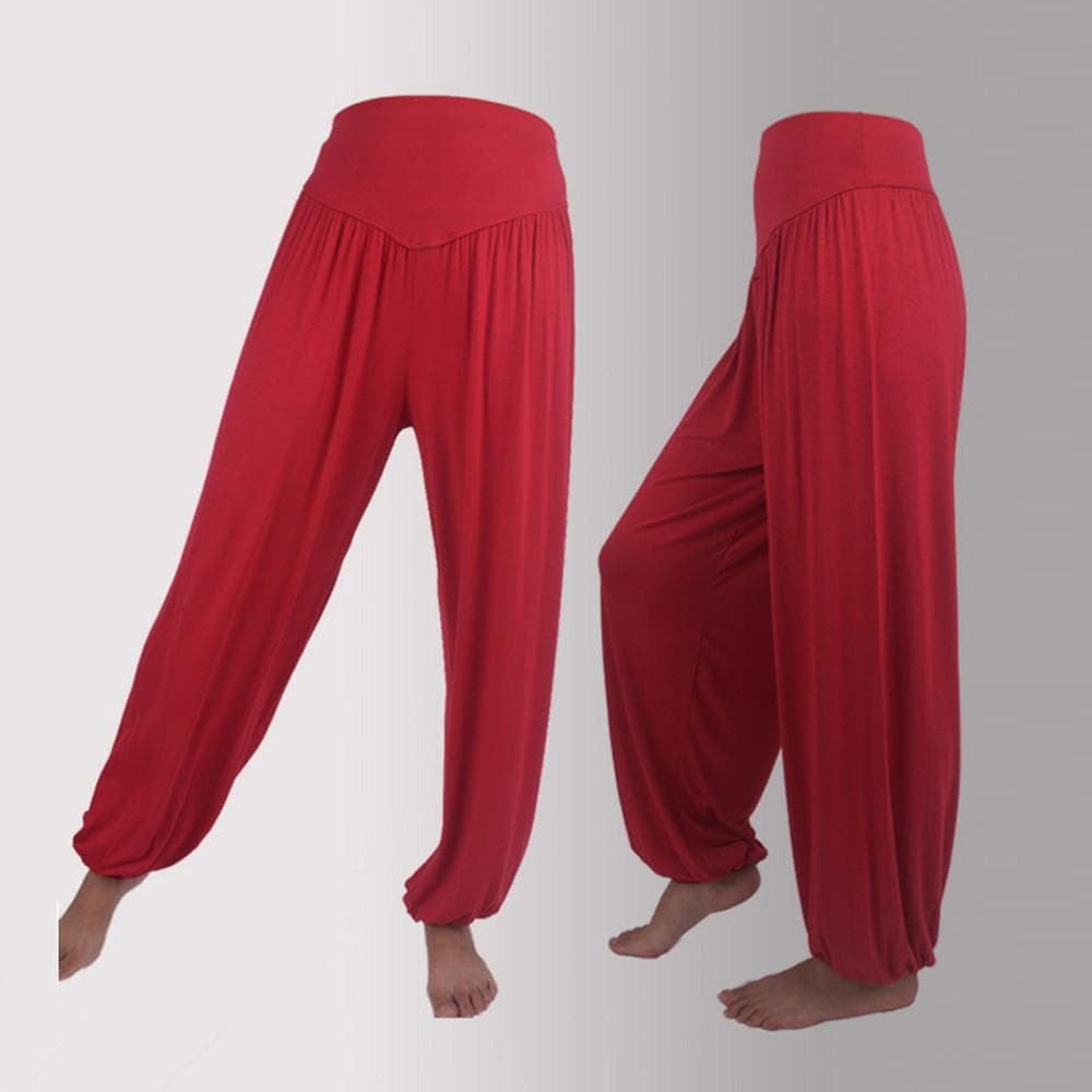 Womens Sports Fashion Elastic Loose Modal Cotton Soft Yoga Dance Harem Pants L