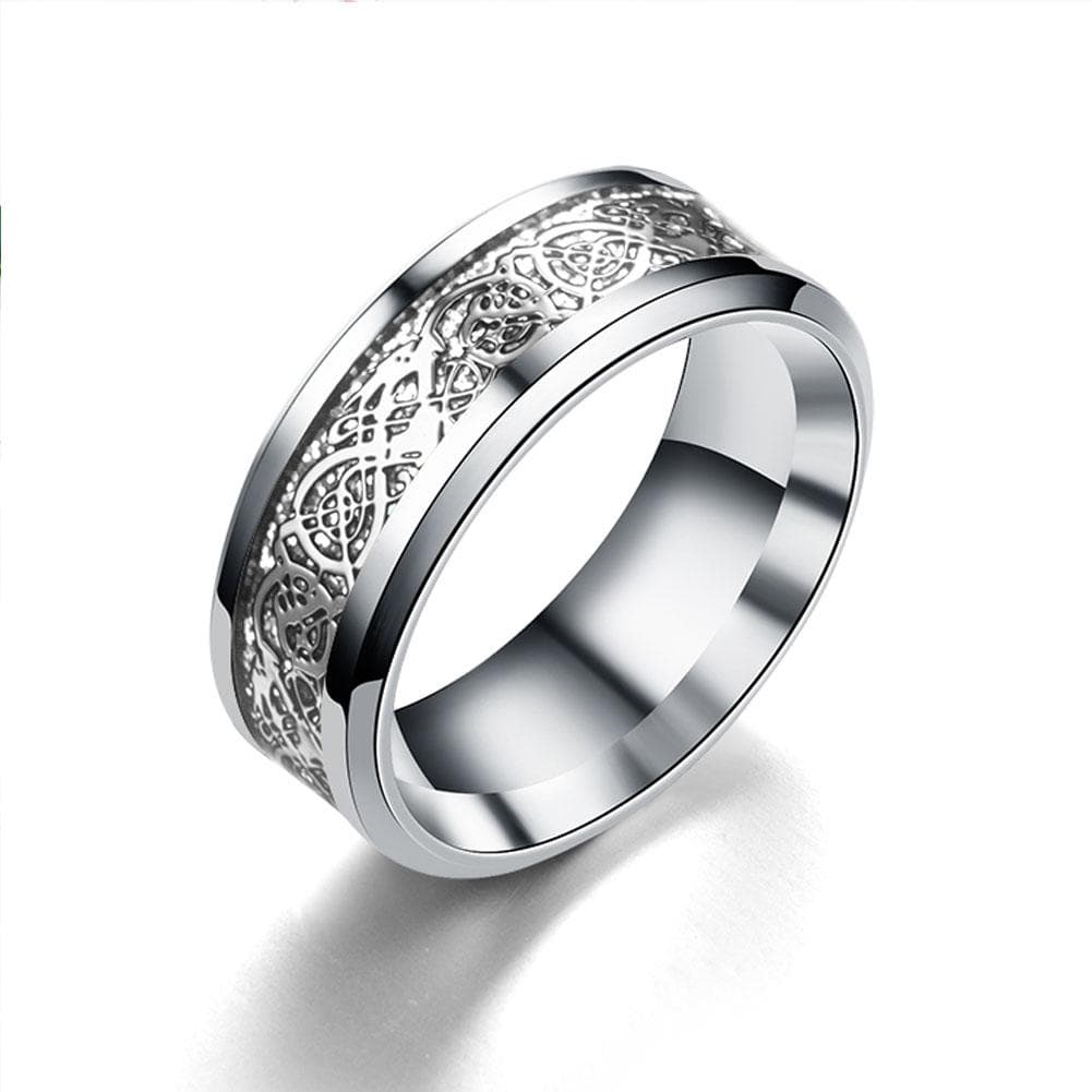 Fashion Men Women Cool Titanium Steel Finger Ring Decoration Ring Accessories Silver 9