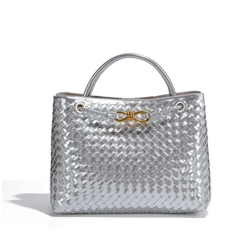 Retro Large-capacity Bag, Women's Hand-woven Bag, Versatile Commuting Handbag, Fashionable and Casual Single-shoulder Crossbody Bag