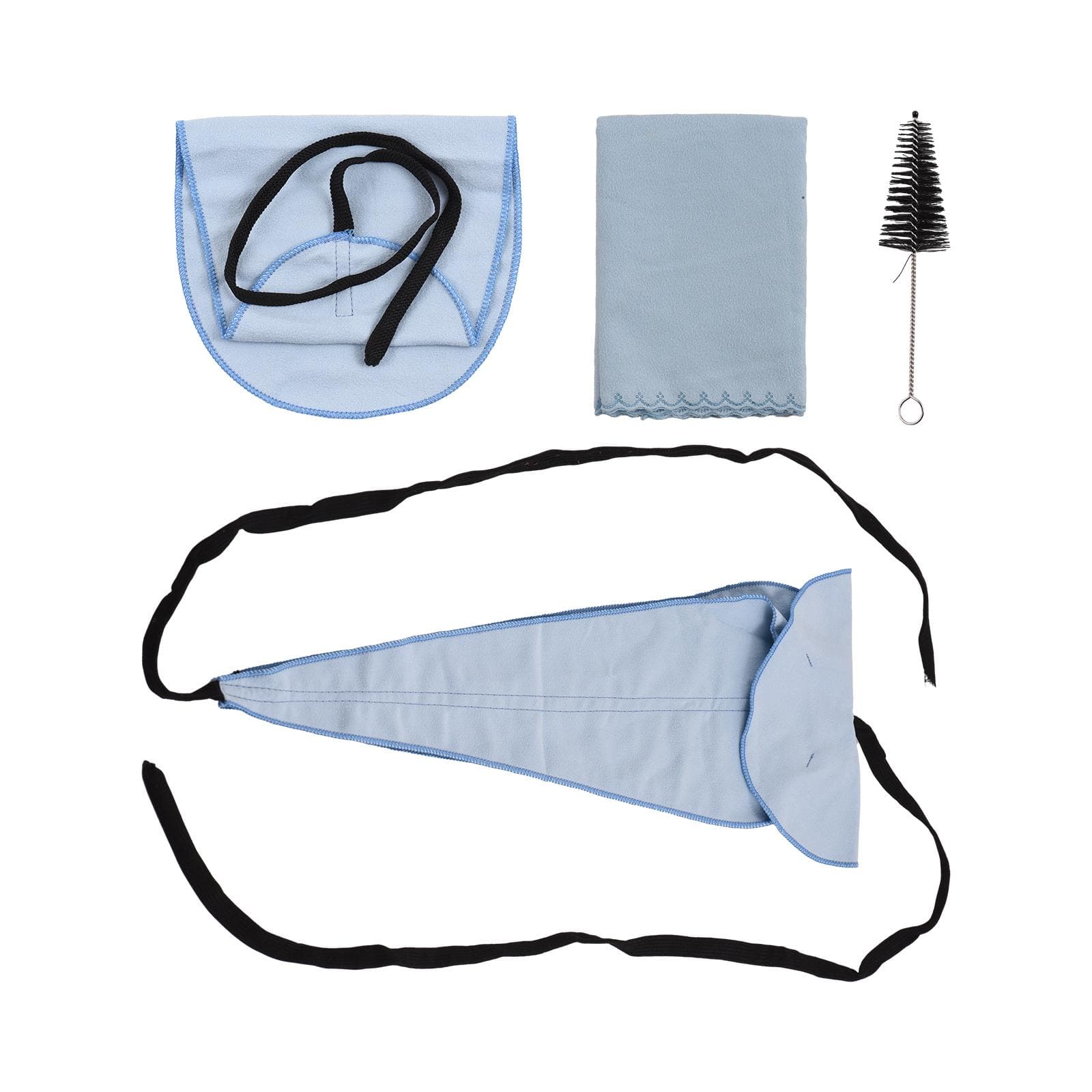 Saxophone Sax Cleaning Care Kit 3pcs Cleaning Cloth Mouthpiece Brush Musical Instrument Maintenance blue