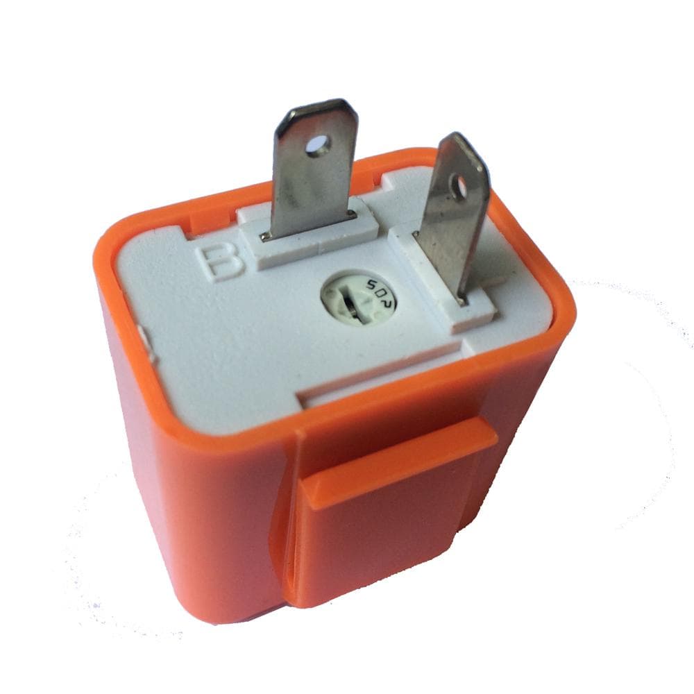 12V 2 Pin Speed Adjustable LED Indicator Flasher Turn Signal Light Relay Resistor Fix Hyper orange