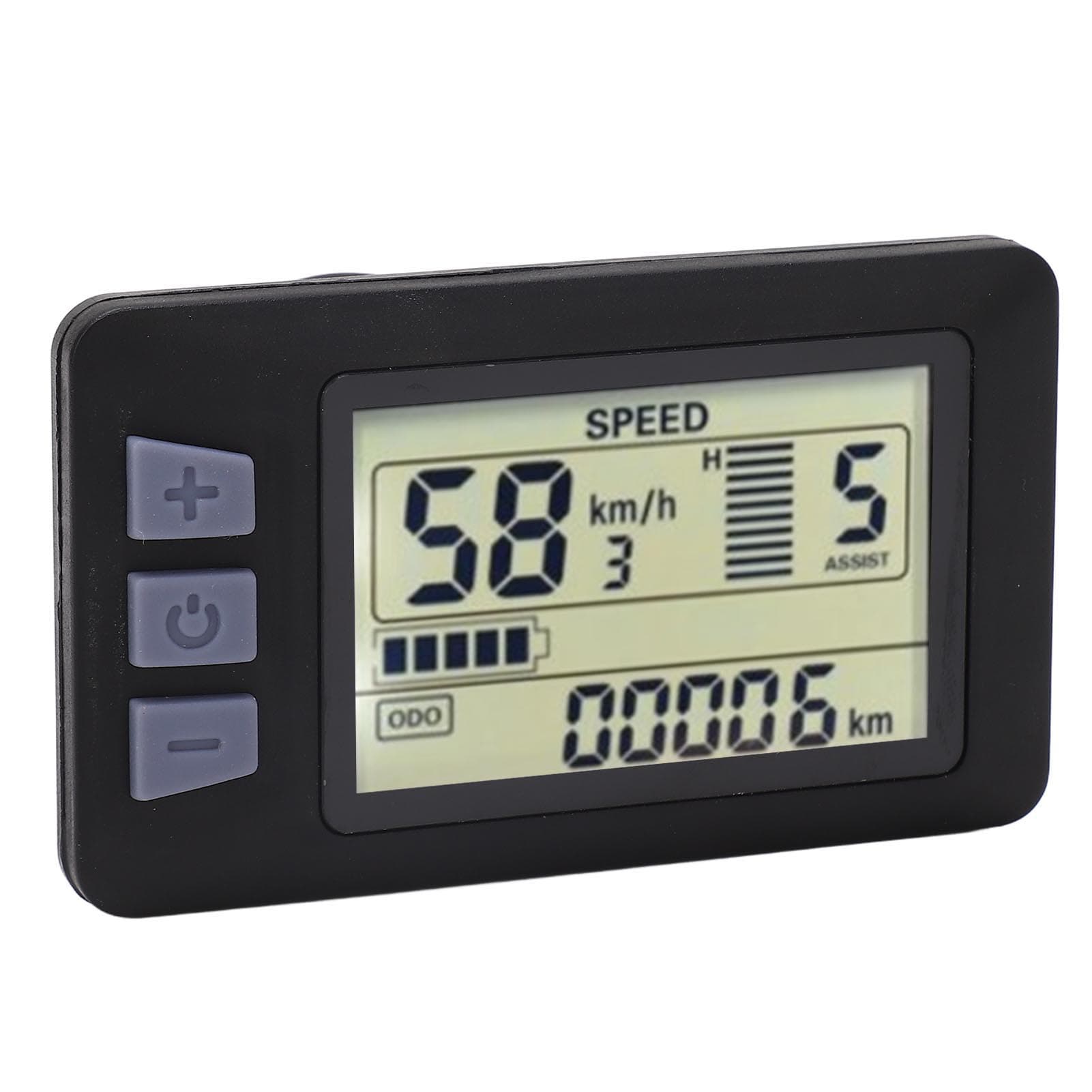 P3H Electric Bike LCD Display Panel 24V 36V 48V 60V with 6PIN Waterproof Wire For Electric Bicycle
