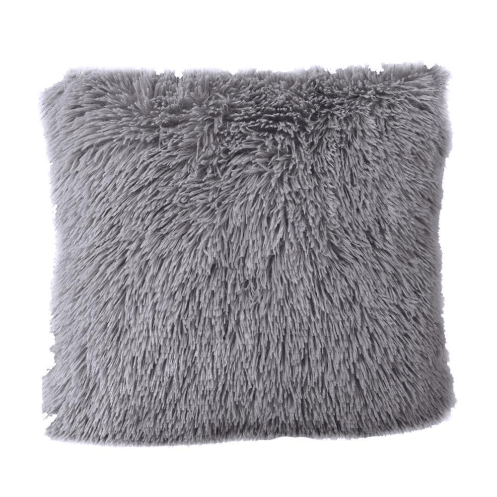 Fluffy Throw Pillow Warm Soft Case Cushion Cover Home Bed Sofa Car grey