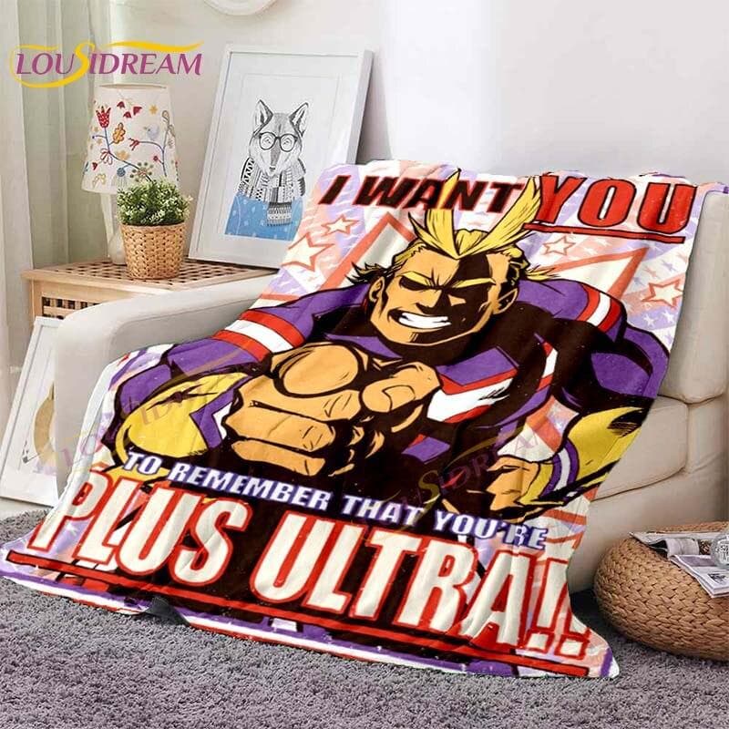 My Hero Academia Blanket Anime Blankets Midoriya Izuku Blankets Bed Sofa Lazy Soft Blanket Boys Girls Kids Gift Flannel Blankets 130x150cm