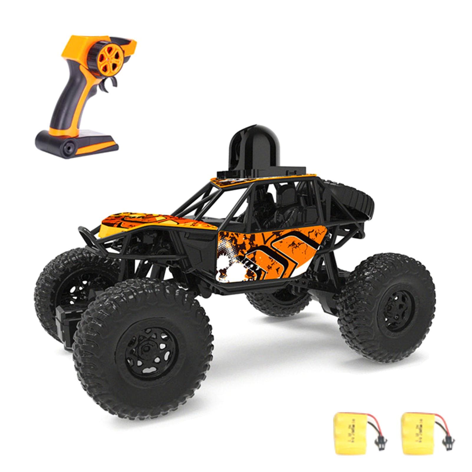 Remote Control Car with Camera 720P FPV 1/22 2.4GHz Off Road Trucks 4WD Climbing Car Toys Gifts for 2 battery orange