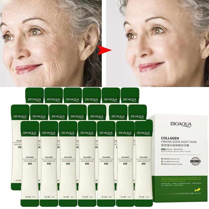Collagen Anti-wrinkle Night Face Mask Moisturizing Shrink Pores Brighten Anti-ageing Wash-Free Sleep Masks Skin Care 20pcs
