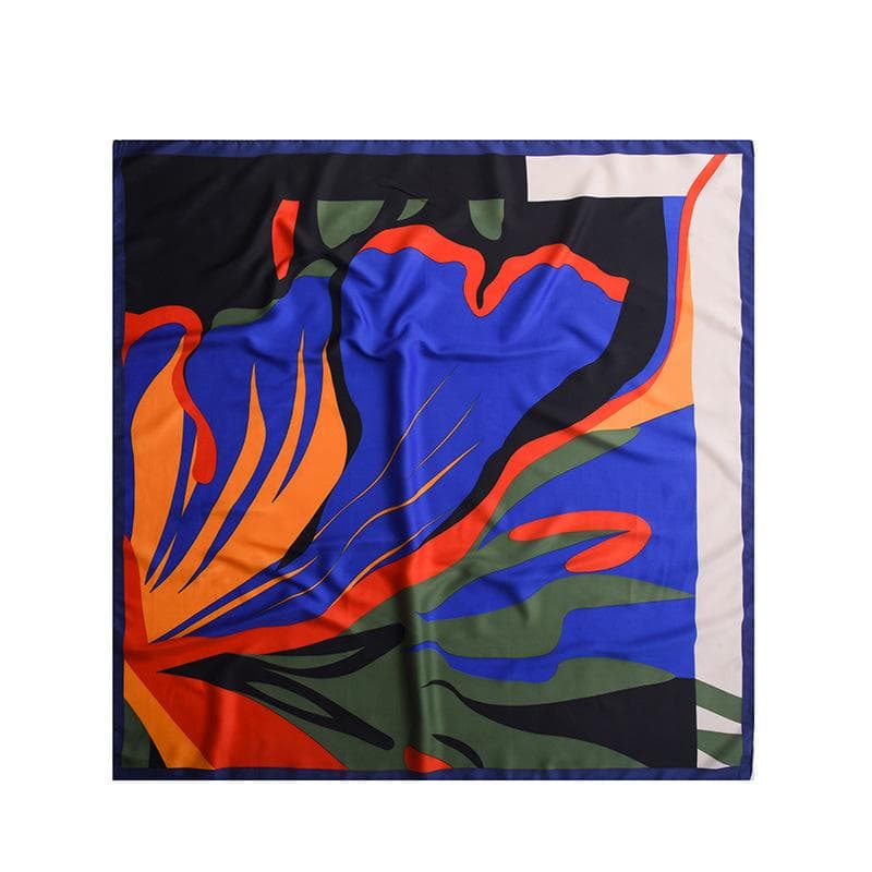 Spring and Summer Printed Scarves, Tea Flower 90 Square Scarves, Women's Sun Protection Scarves, Scarves, Accessories 90*90cm