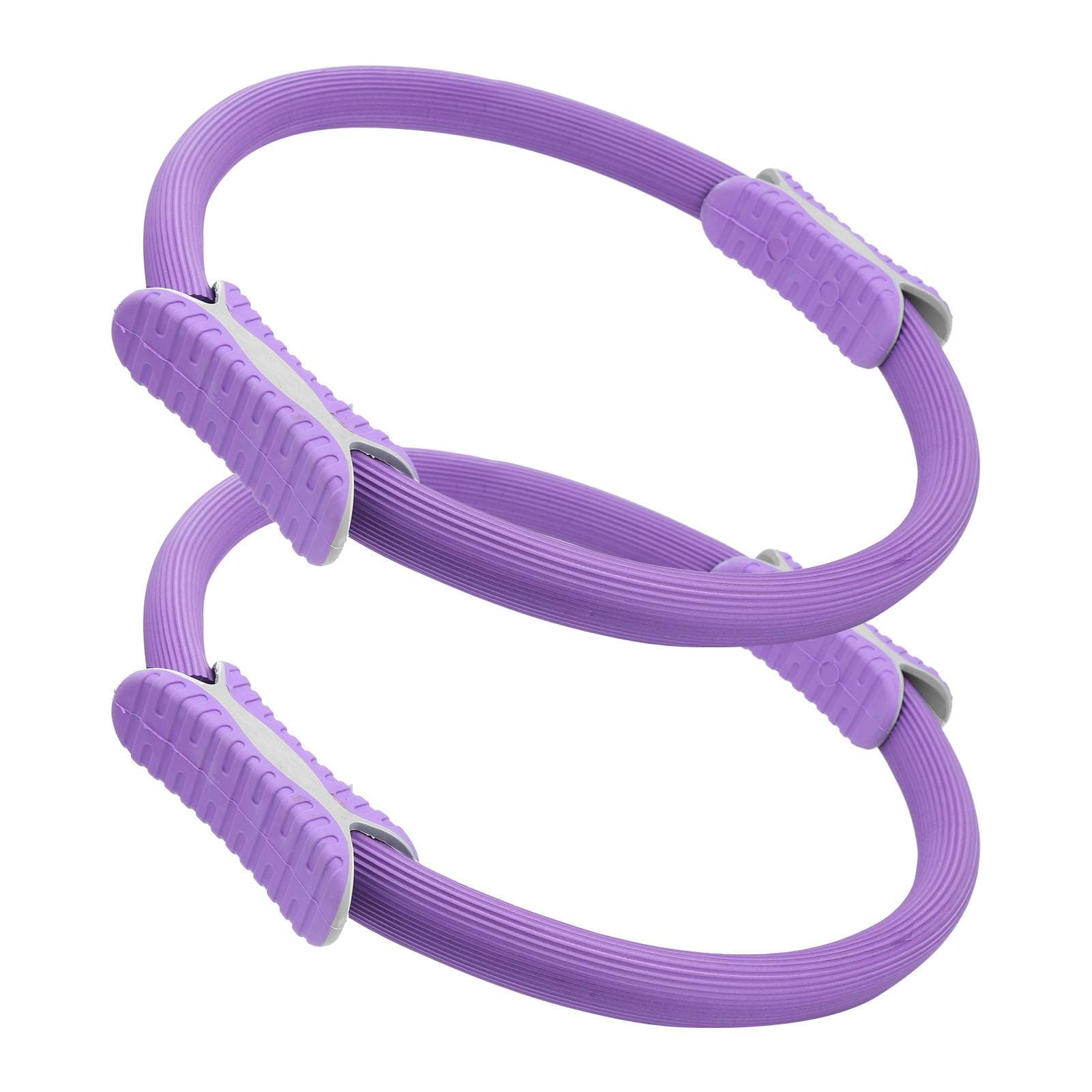 2pcs Yoga Circle Pilates Fitness Resistance Double Handled Exercise Gym Resistance WheelPurple