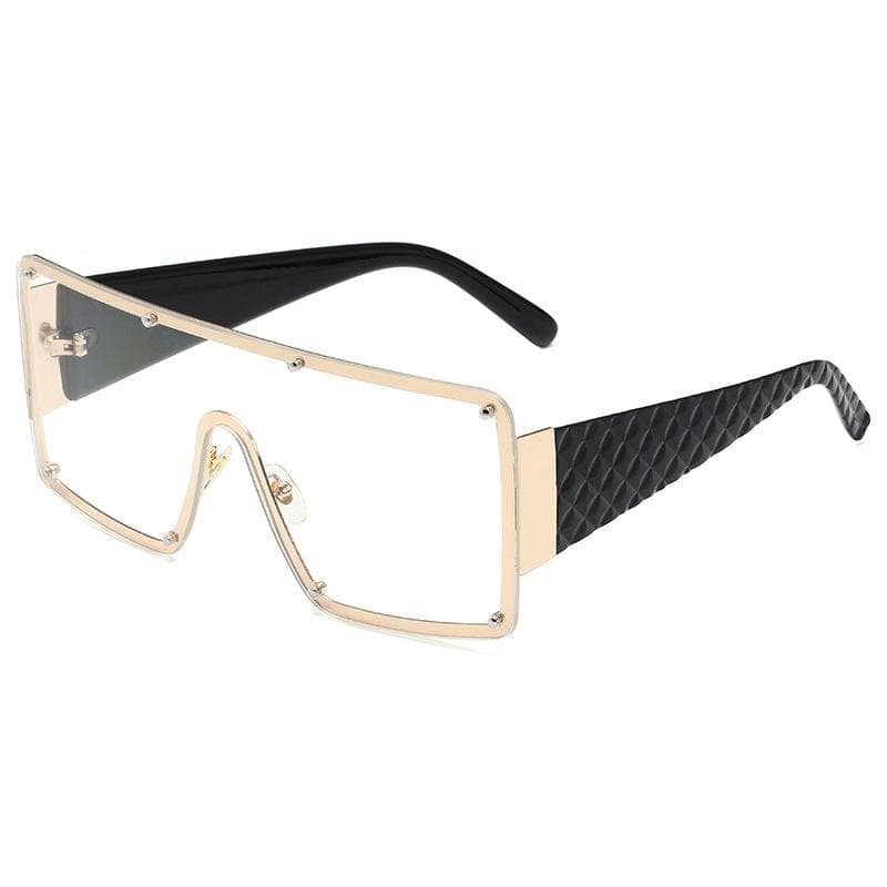 New Luxury Designer Sunglasses Women Large Frame Joined Body UV400 Sun Glasses Outdoor Leisure Eyewear Oculos De Sol As shown in the figu