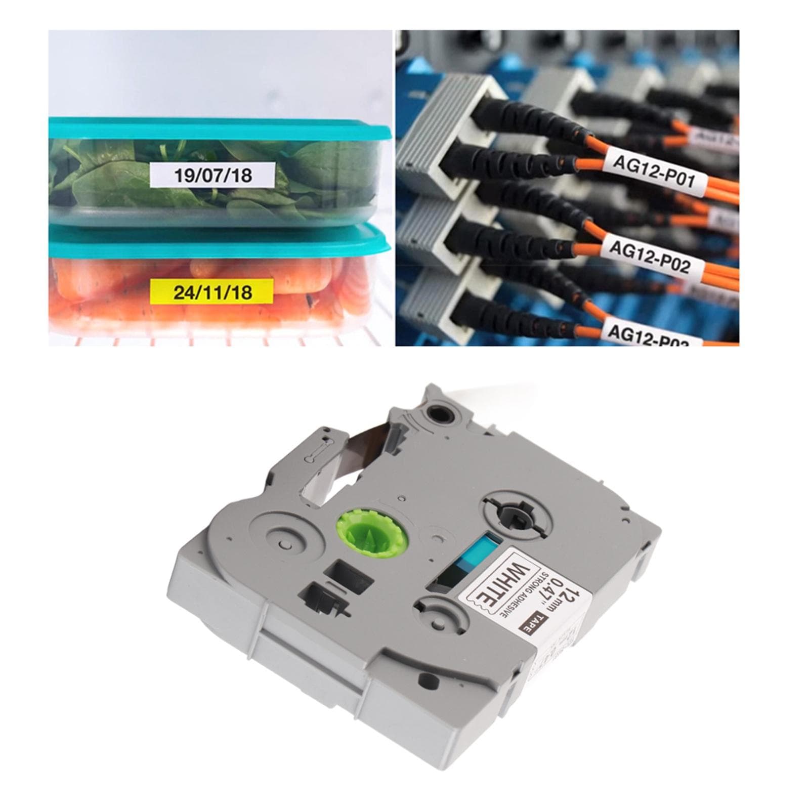 12mm 0.5in Strong Adhesive Laminated Label Tape TZ231 Chinese Standard for Brother