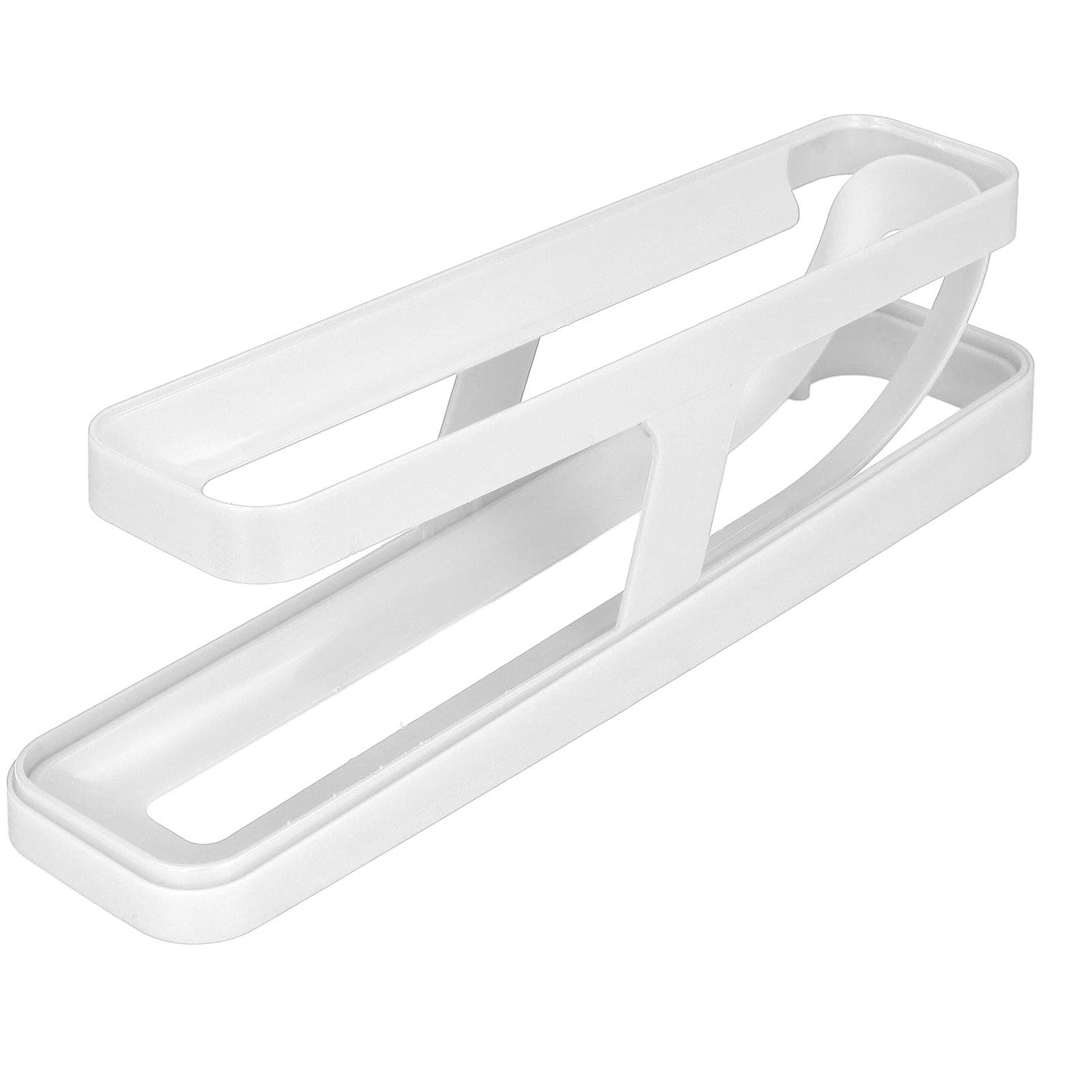 Refrigerator Egg Holder Professional Home Kitchen Countertop 2 Tier Rolling Egg Dispenser Storage white