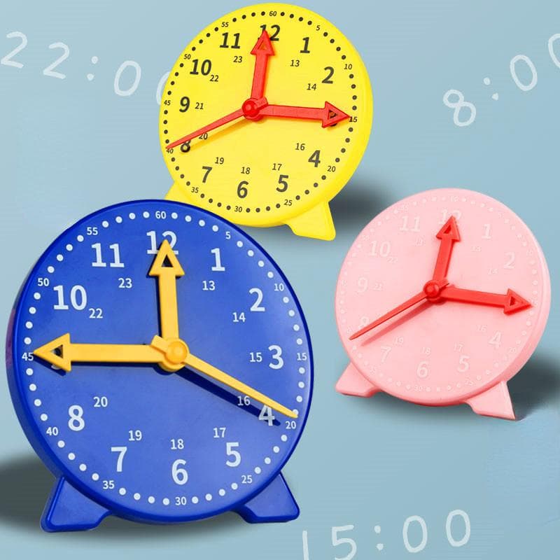 Children Montessori Clock Educational Toys Hour Minute Second Cognition Colorful Clocks Toys Kids Early Preschool Teaching Aids MYY 10cm three needle linkage pink