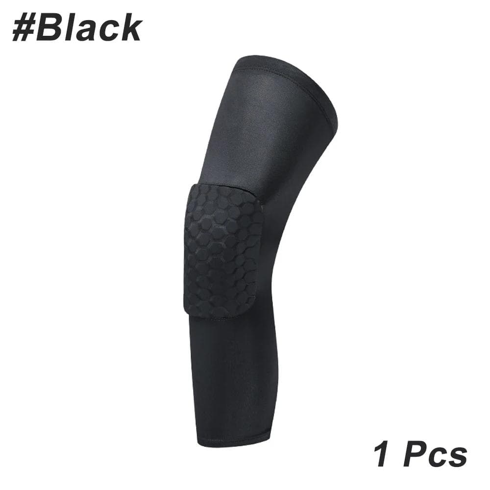 1Pcs Knee Pads Compression Pads Long Leg Sleeve Collision Avoidance Brace Protection Knee Sleeve for Basketball Football Cycling XXL black