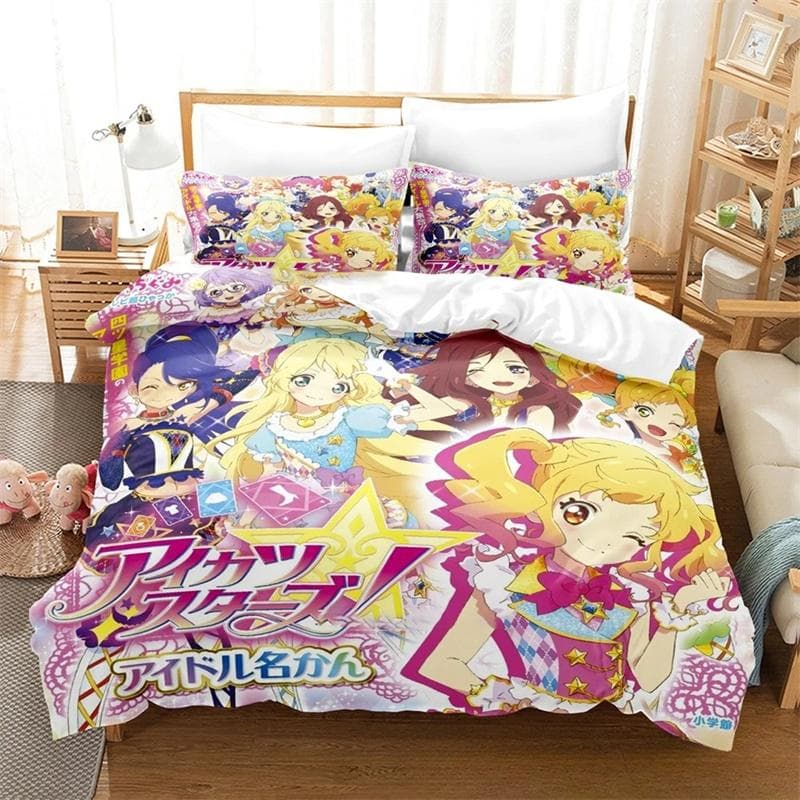 Aikatsu Idol Activity Anime  Bedding Sets exquisite bed supplies set duvet cover bed comforter set luxury birthday gift 135x200cm 2pcs