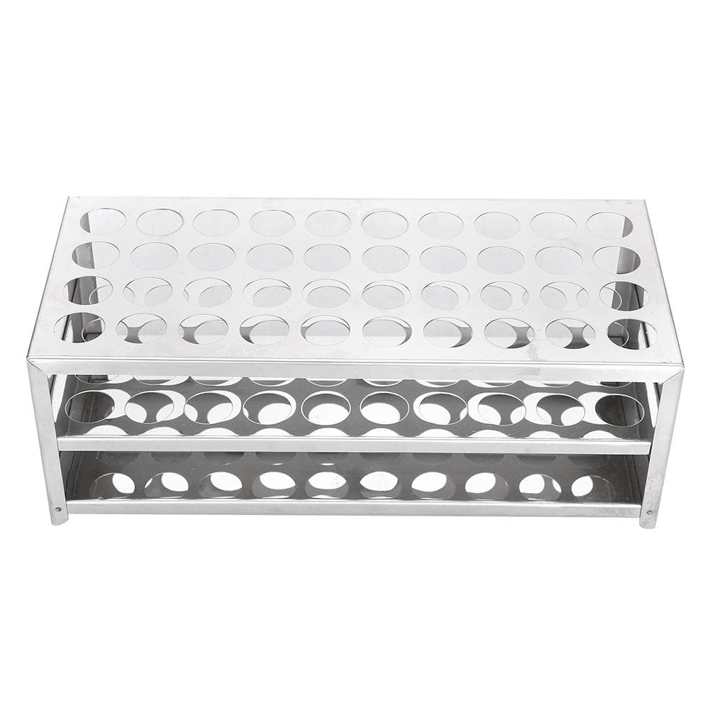 40 Holes Tube Rack Stainless Steel Double‑Layer Test Tube Support Stand 304 Punching Plate