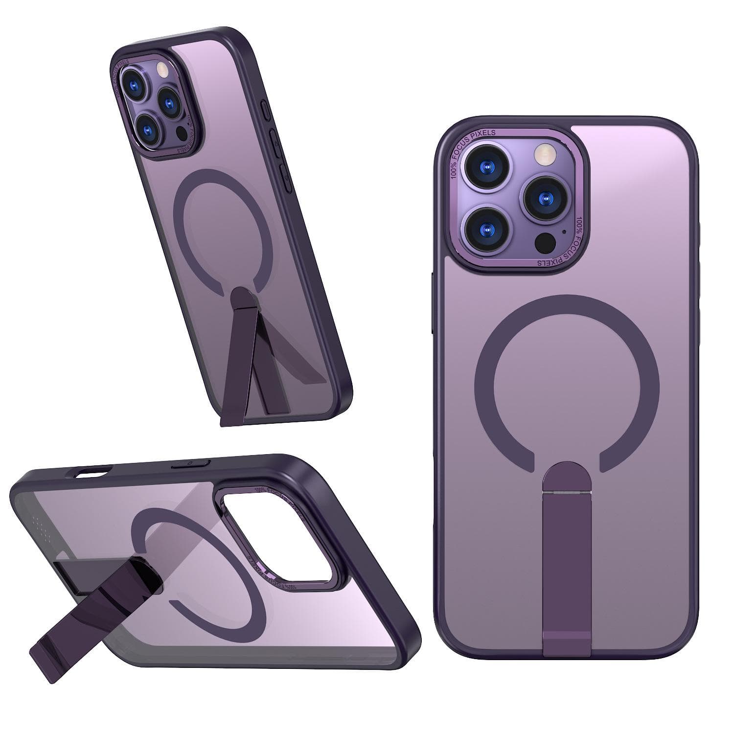 Applicable To IPhone16pro Mobile Phone Case Magnetic Suction Full-pack Vertical Invisible Bracket 16/15 Anti-fall Case Apple 16Plus
