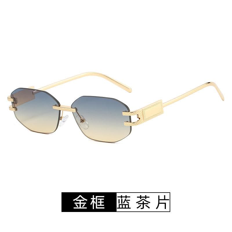 Frameless UV400 Sunglasses Rectangle Fashion Shades for Women Men Small Square Sun Glasses Rimless Eyewear