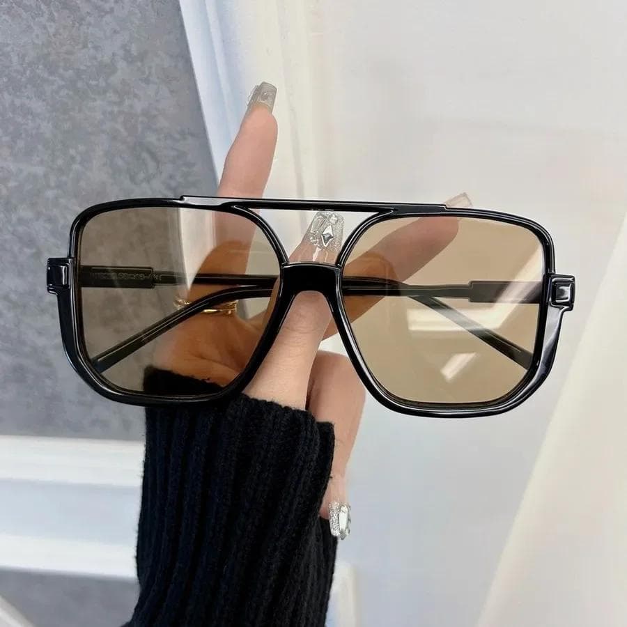 Trendy Designer Rectangle Sunglasses for Women Men Big Frame Mirror Comfortable Square Sun Glasses Unisex Fashion Other