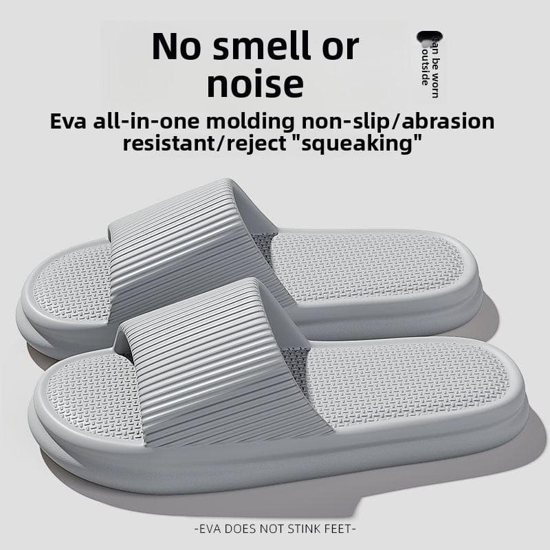 Women Summer Concise EVA Slippers Men Soft Home Slides Couples Bathroom Non-slip Sandals Adults Comfortable Outdoor Beach Shoes 42-43 grey