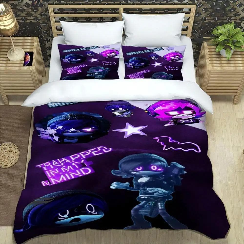 Murder Drones Cartoon Printed Bedding Sets exquisite bed supplies set duvet cover bed comforter set bedding luxury birthday gift AU Single 140x210cm