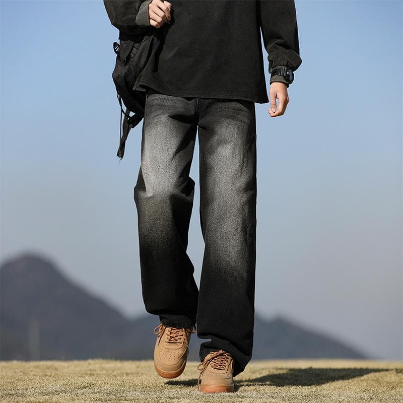 Retro Jeans Men's Pants Trendy and Versatile New Straight Loose Summer Thin Trousers 3XL