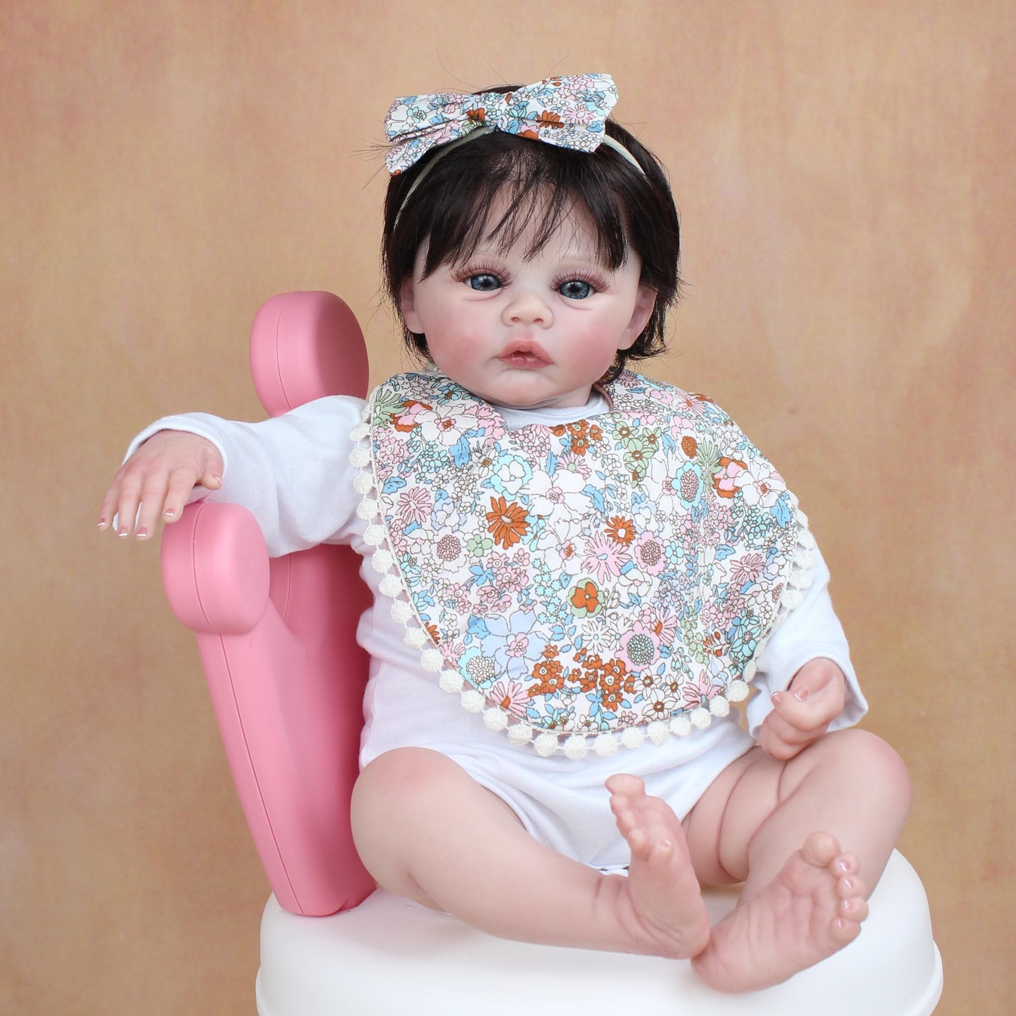 BZDOLL 48CM 3D Marble Texture Skin Visible Veins Soft Silicone Reborn Baby Doll Toy For Girl 19 Inch Cloth Body Child Dress Up Boneca 48cm 3D-paint Skin Doll