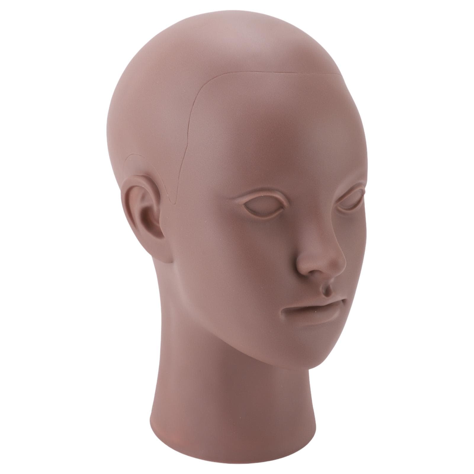 Female Bald Head Mannequin PVC Soft Rubber Human Skin Texture Makeup Practice Mannequin Head for