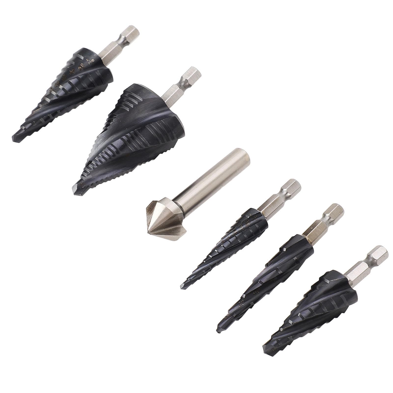 Step Drill Bit Set 4 Flute 14 Inch Shank M35 Cobalt Pagoda Drill Bit Kit for Stainless Steel Hard