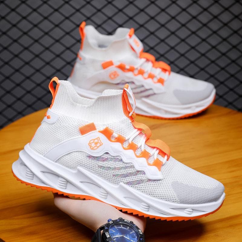 Autumn New Men's Shoes Breathable Flying Woven Lace Running Trend Fashion Casual Sports Shoes 44