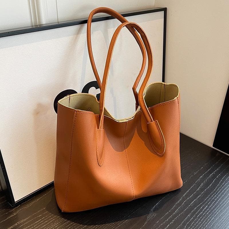 Fashion Casual Large Capacity Single Shoulder Bag Commuter Tote Bag Students Girl Women Gift brown