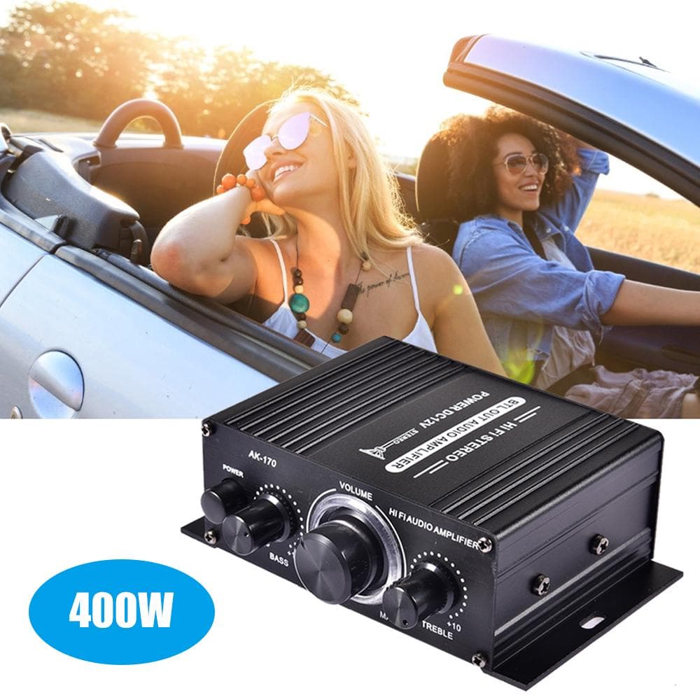 400W DC12V BT Amplifier HiFi Car Stereo Music Receiver FM MP3 Power-Amplifier AK170