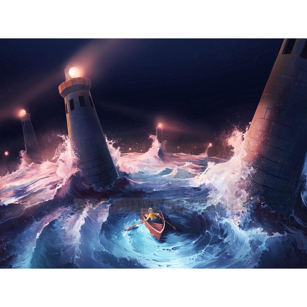 5D Diy Full Diamond Painting Embroidery Supply Arts Cartoon Sea Lighthouse 20X30CM