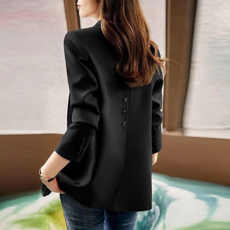 Stylish Casual Blazer Jacket for Women, Perfect for Spring and Fall Seasons 4XL black